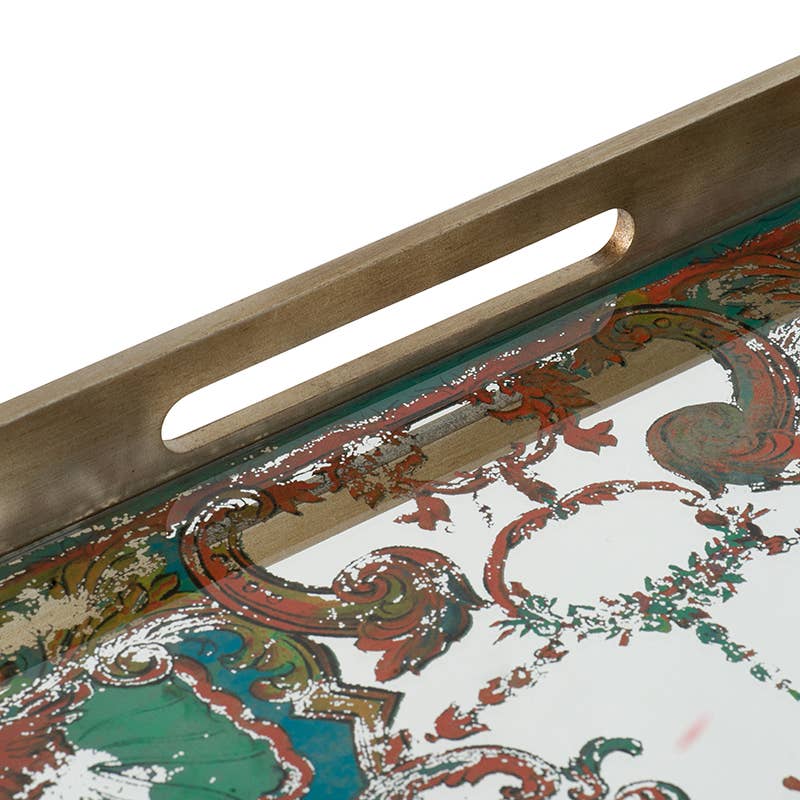 20x20x2" Opulent Baroque Mirror Tray