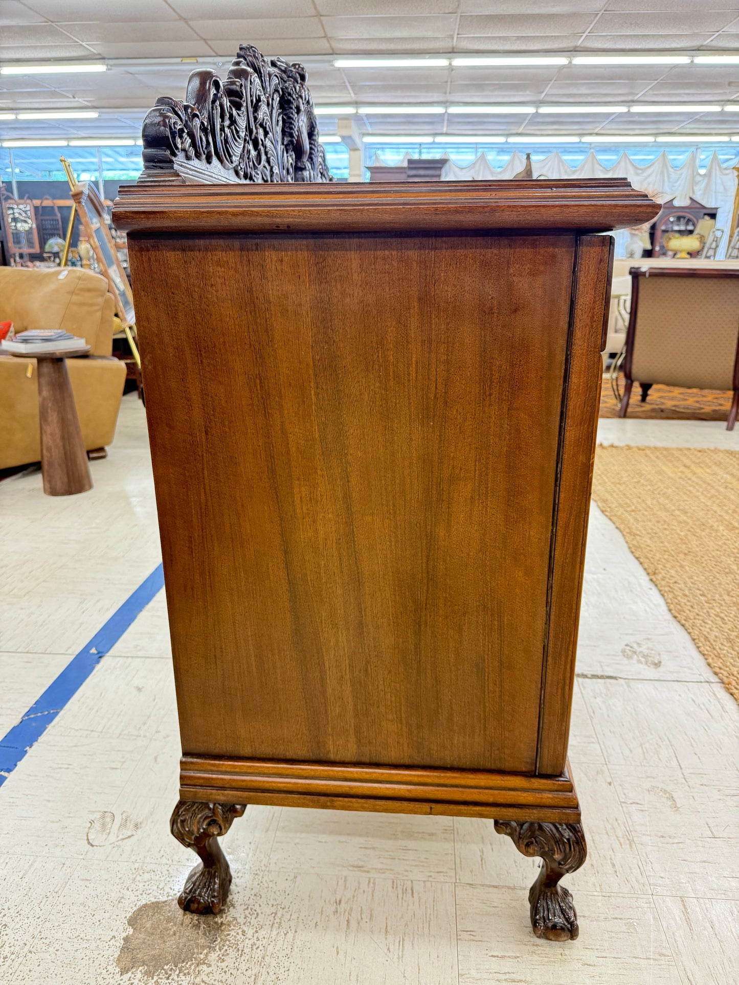 Large Carved Walnut Sideboard/Buffet