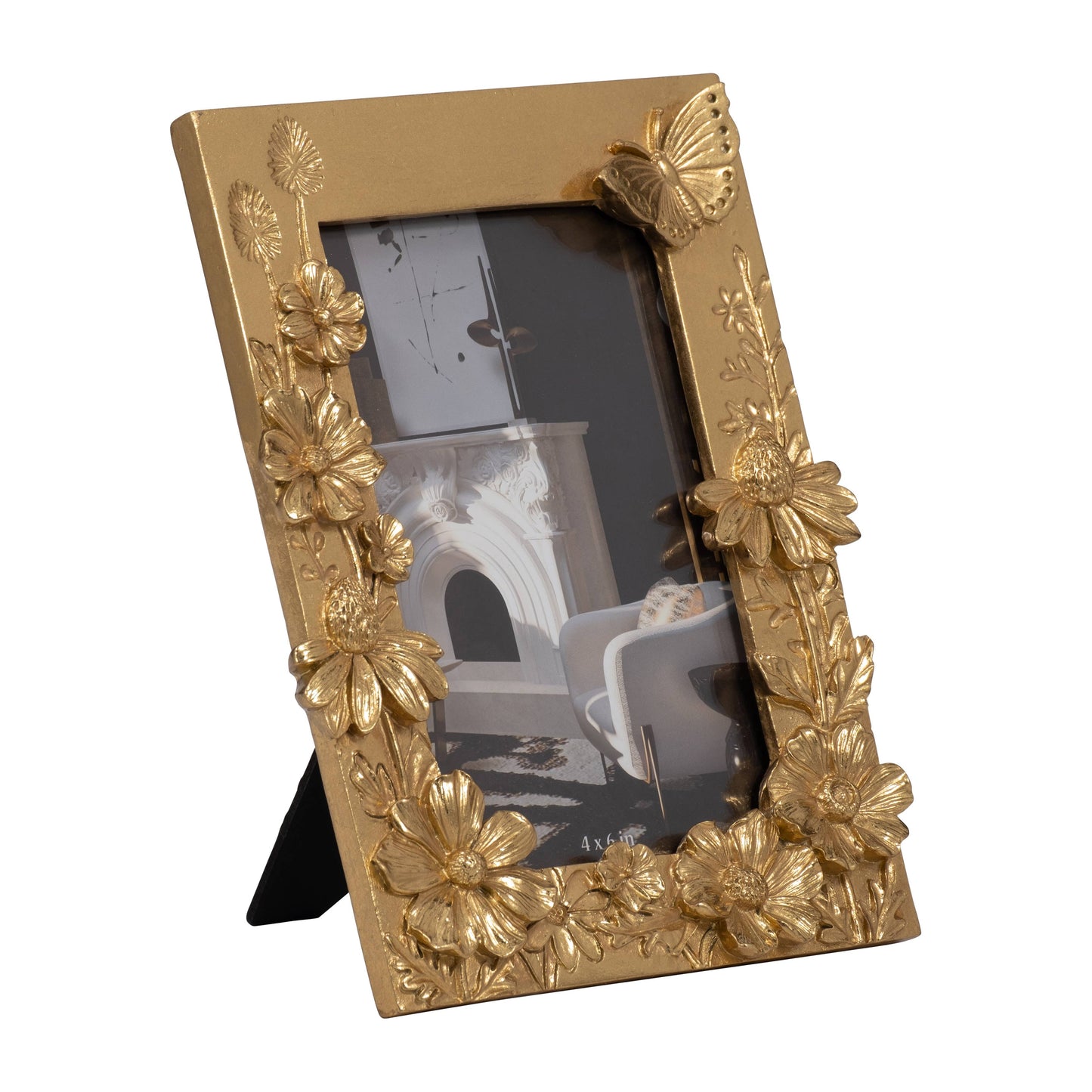 Resin Boho Spring Time Photo Frame - Gold, 4x6 in.