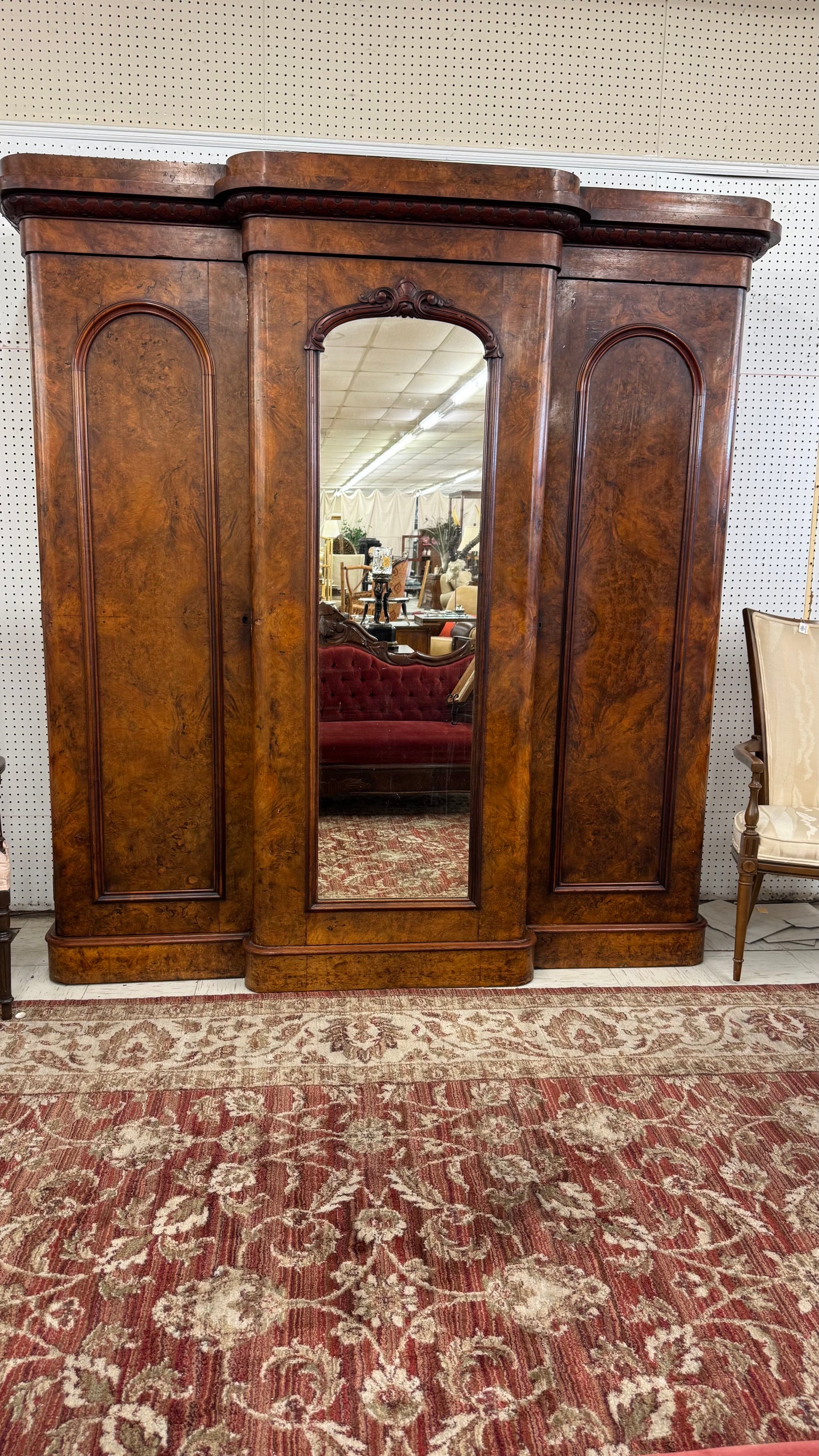 Antique Burl Walnut Armiore