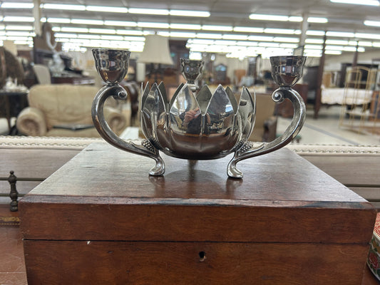 Vintage Silver Plate Lotus