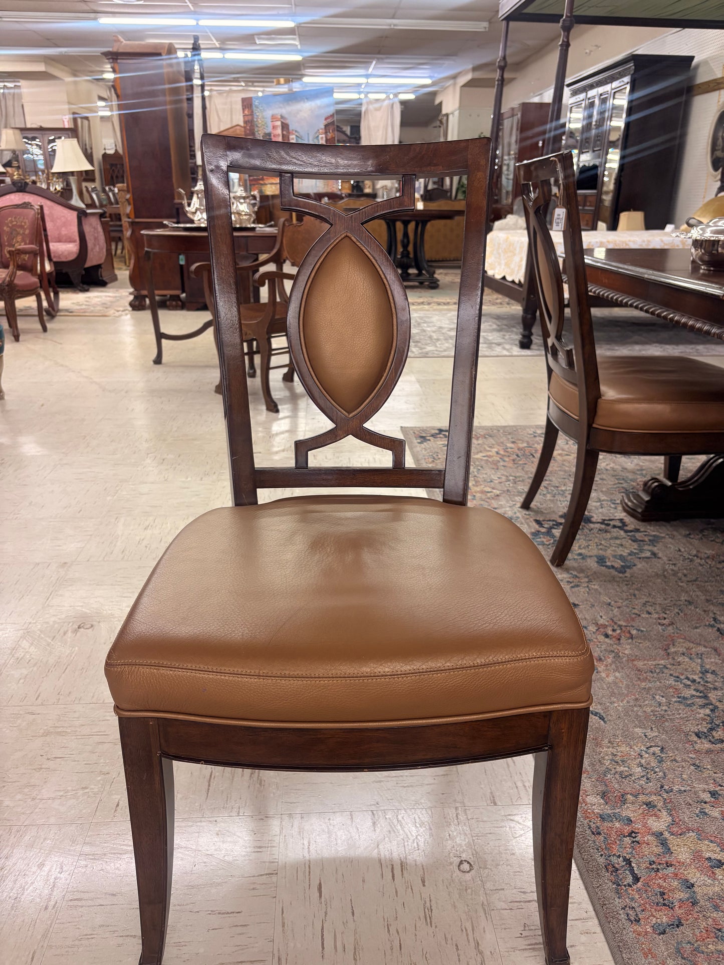 Set of 4 leather dinning chairs