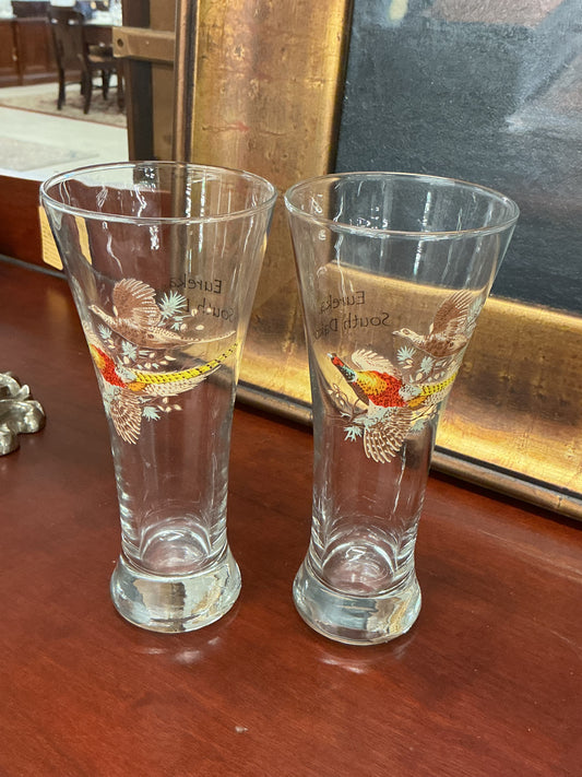 Vintage Pheasant Hunting Glasses – Eureka, South Dakota (Set of 2)