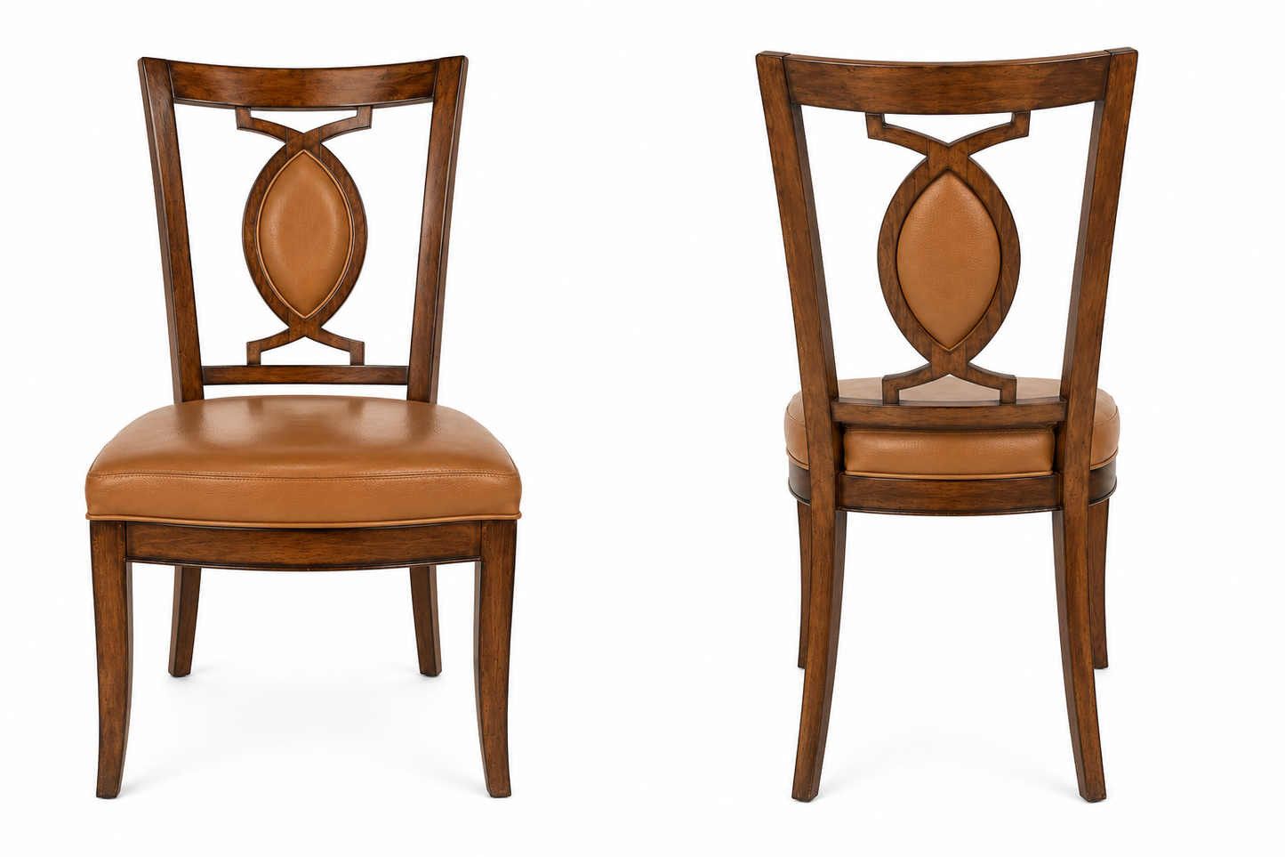 Set of 4 leather dinning chairs