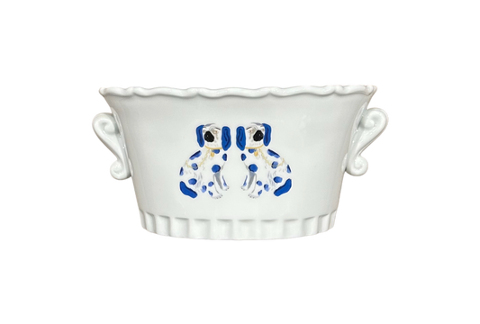 Oval Cachepot, Staffordshire Dogs