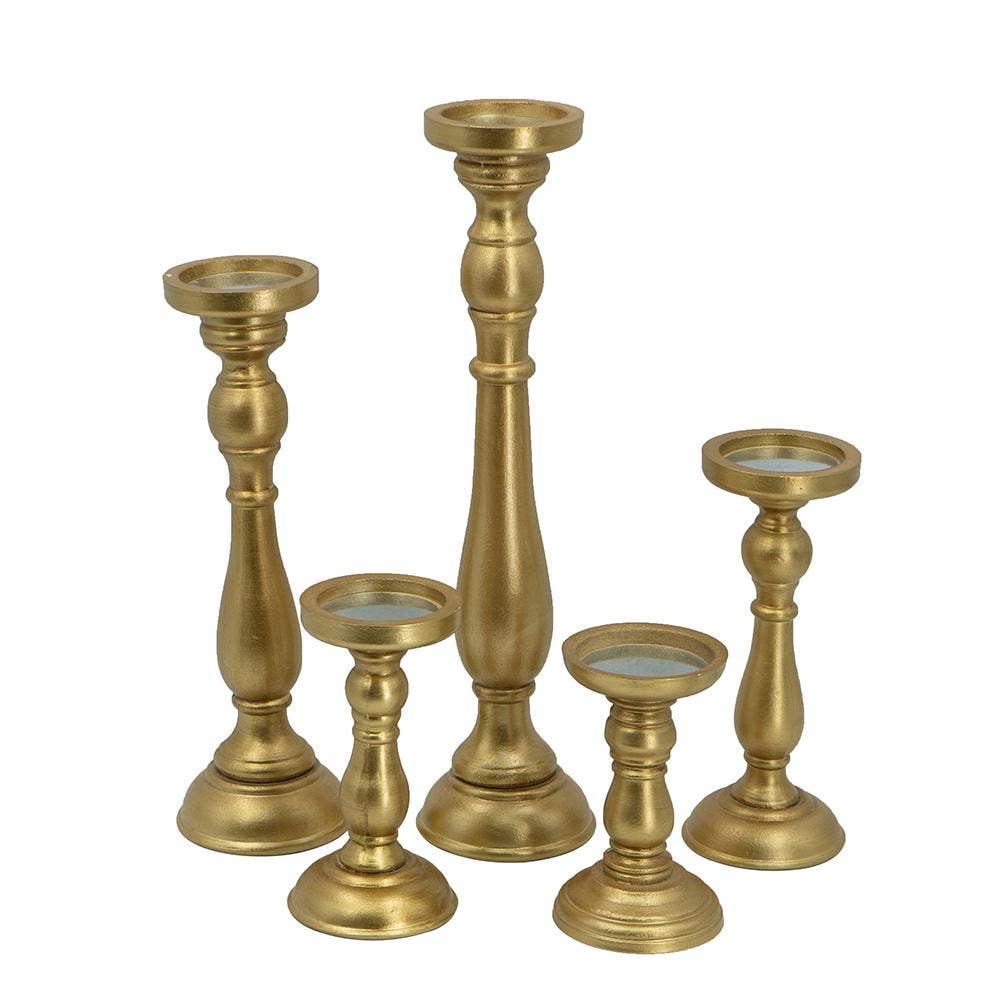 S/5 Candle Holders - Gold