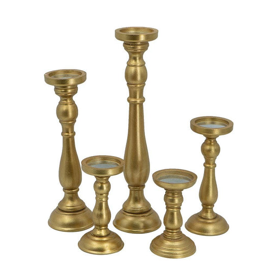 S/5 Candle Holders - Gold