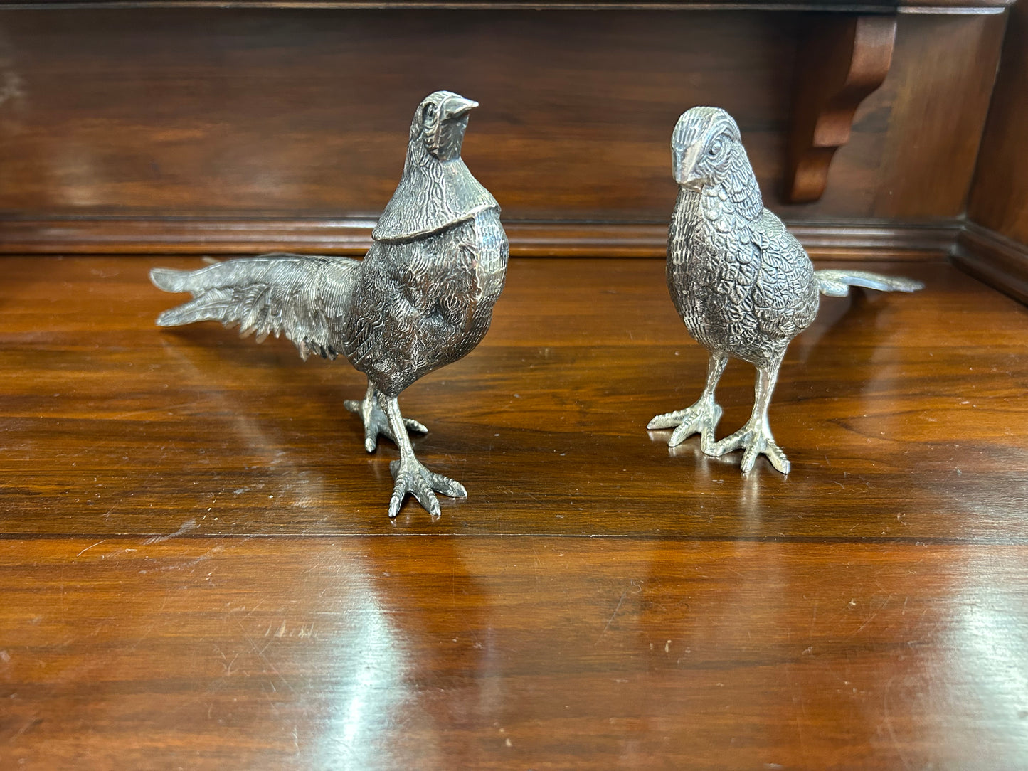 Cast Metal Pheasant Pair
