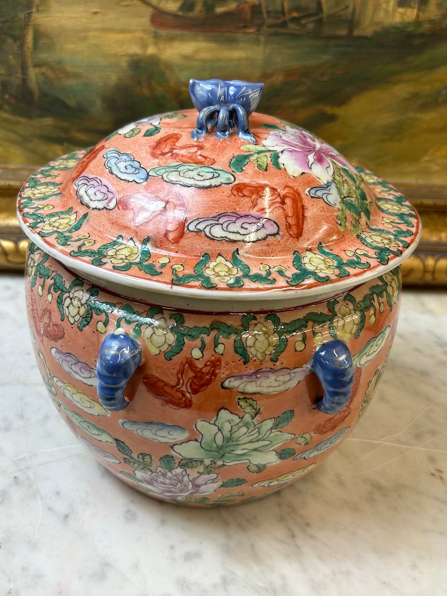 Famille rose dragon ginger jar