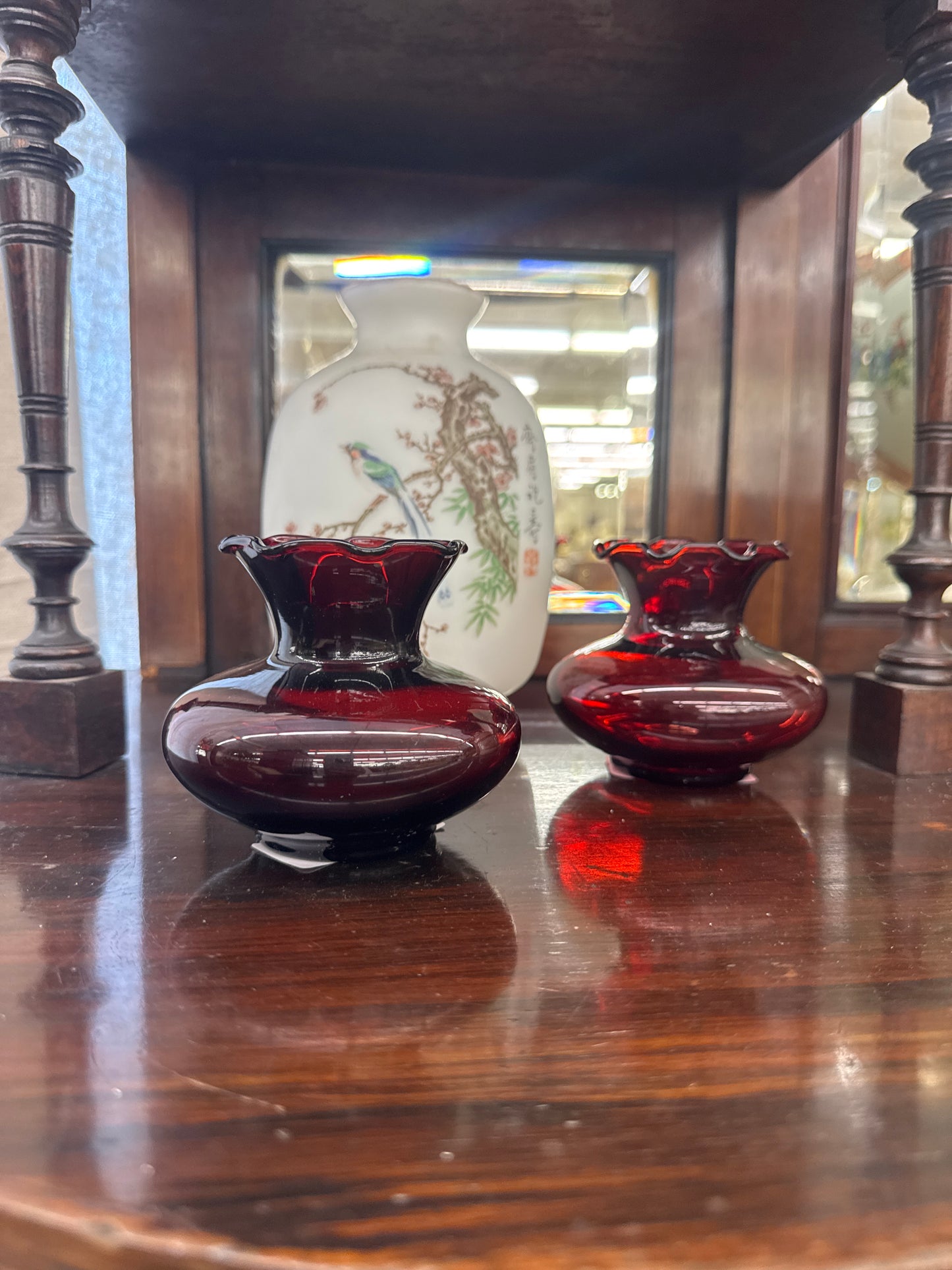 Vintage Ruby Red Art Glass Vase