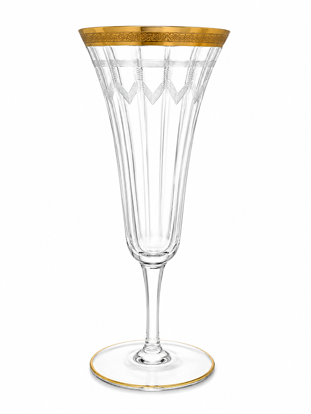 Arte Italica Hand-Blown Italian Gold Rim Champagne Flute