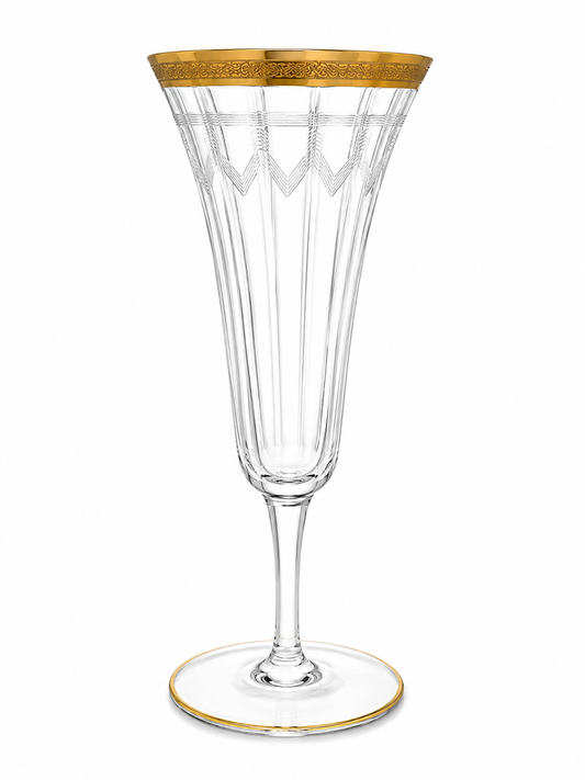 Arte Italica Hand-Blown Italian Gold Rim Champagne Flute