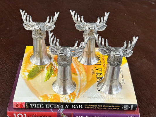 Set of 4 Jägermeister stag head shot glasses