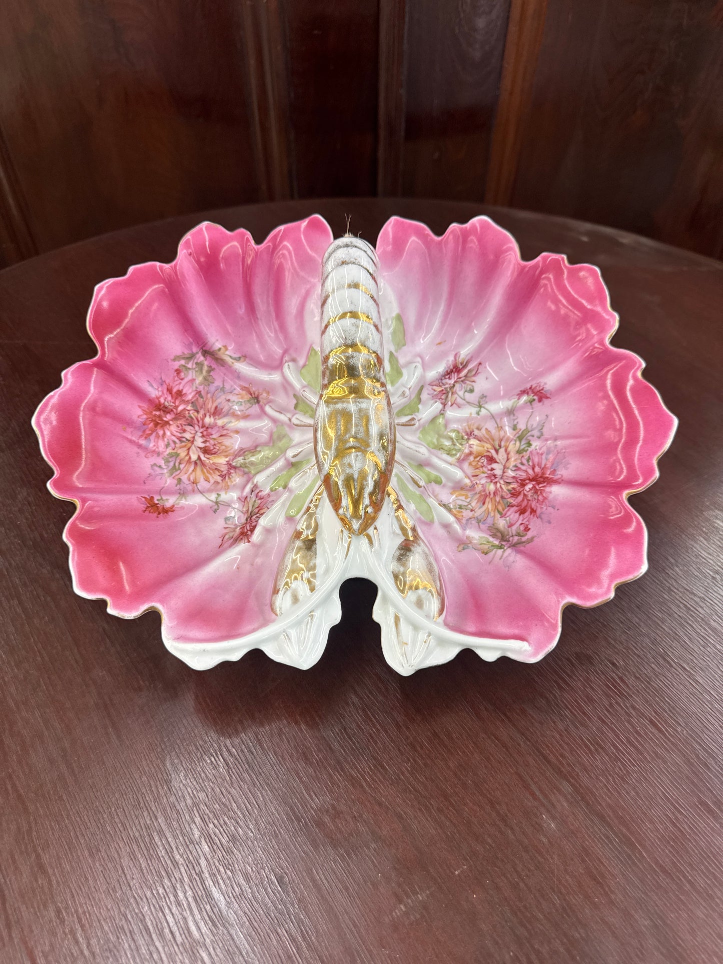 Vintage Hand-Painted Porcelain Lobster Divided Dish