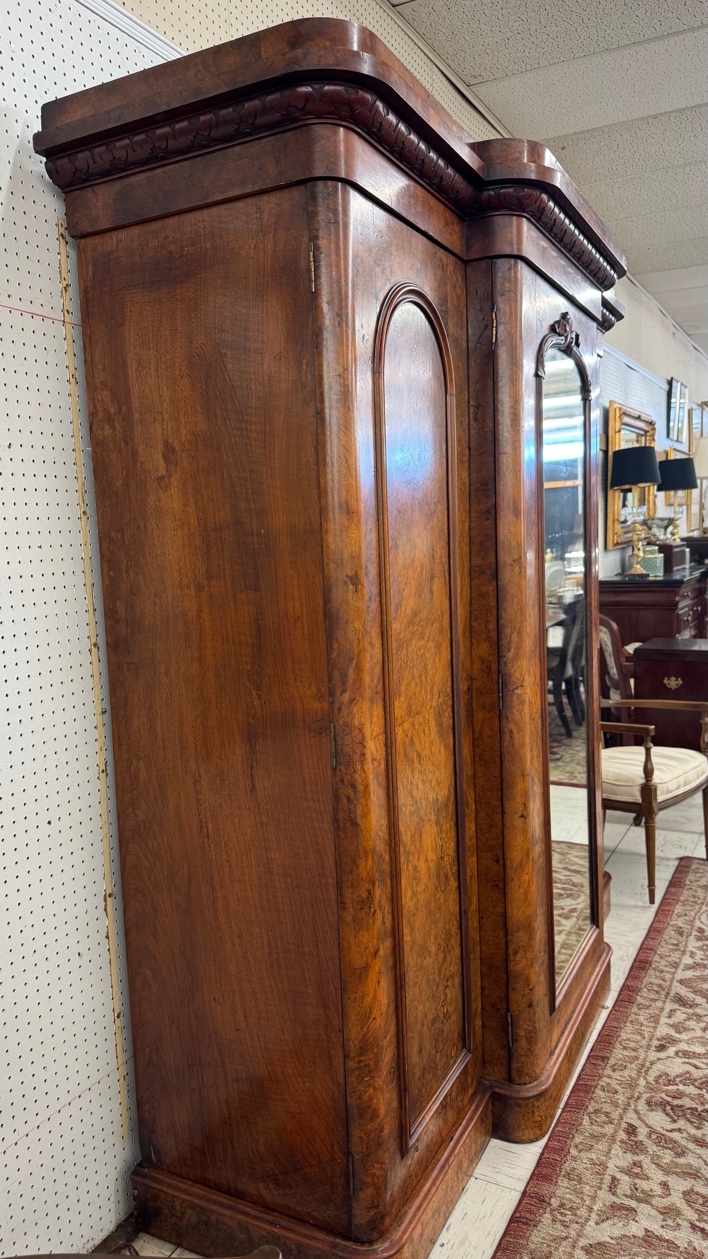 Antique Burl Walnut Armiore