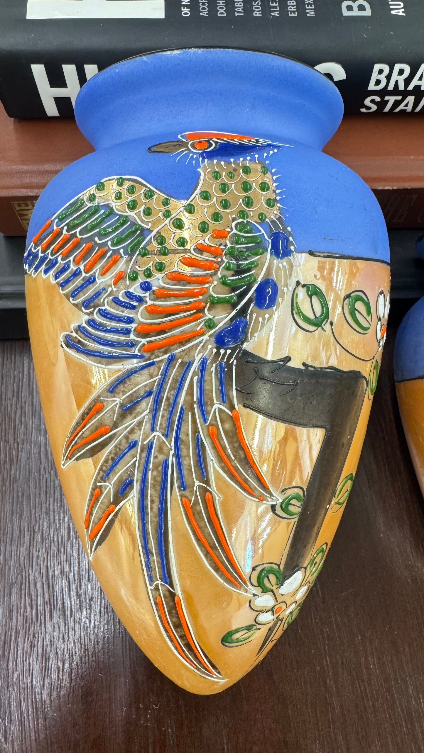 Vintage Japanese art pottery wall pockets