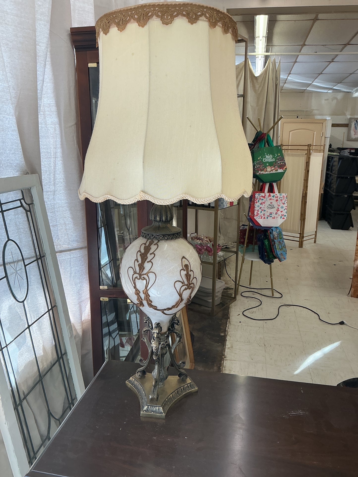 Opalescent Blown Glass Lamp