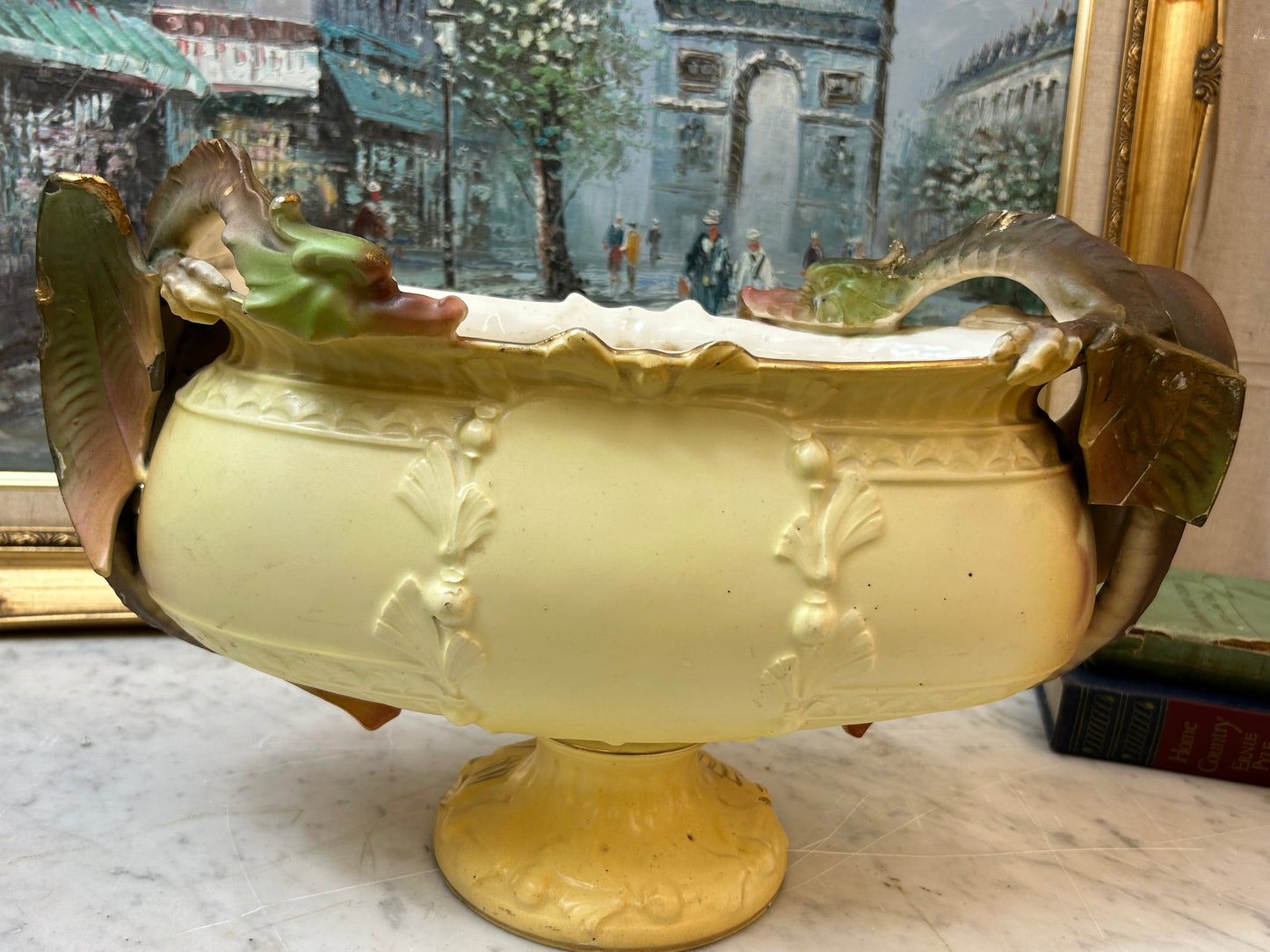Exceptional antique Royal Wettina porcelain jardinière/centerpiece