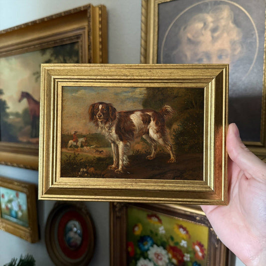 Vintage Style Cocker spaniel Dog Portrait Art Print Framed