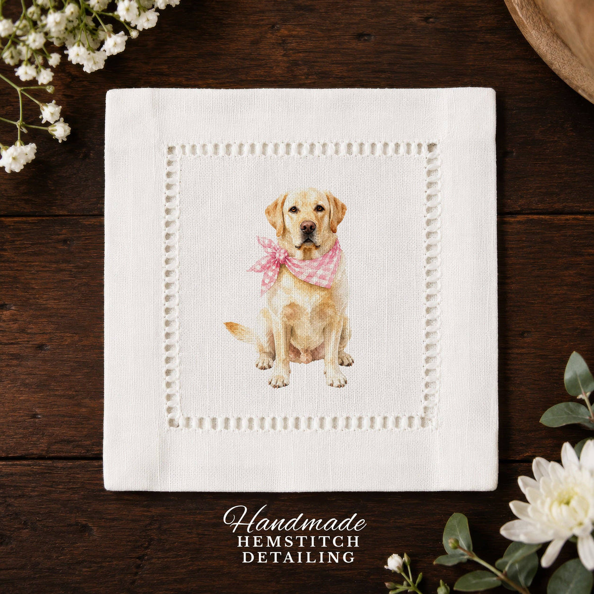 Pet Story Labrador Retriever Hemstitch Napkins