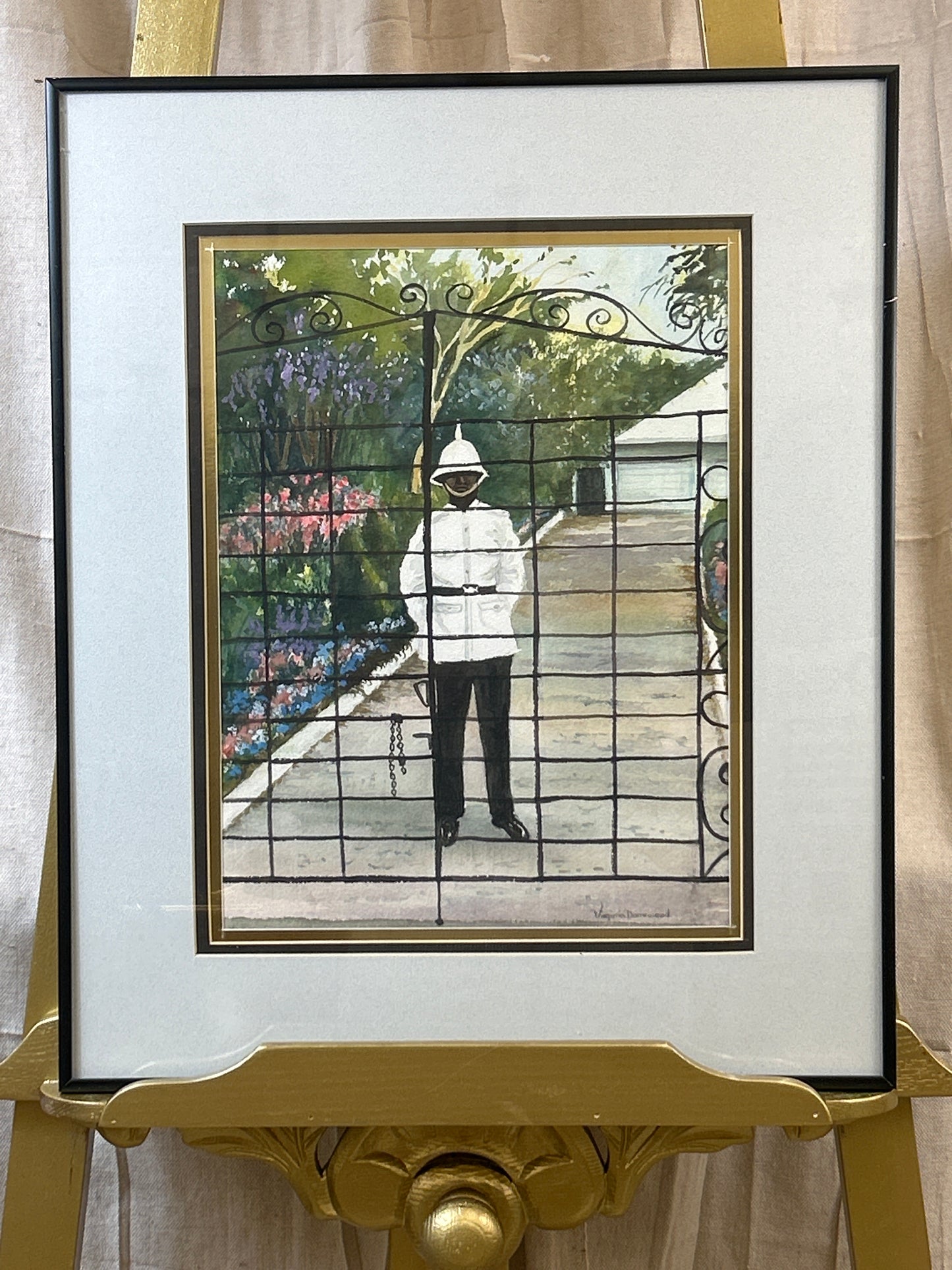Gate Keeper - Signed Watercolor by Virginia Denmark