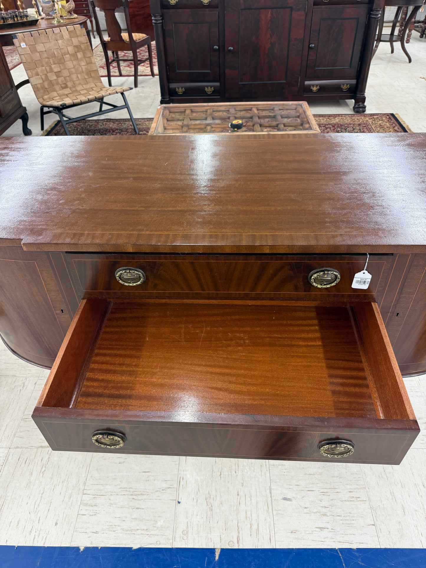 Federal Style Bowfront Mahogany Sideboard