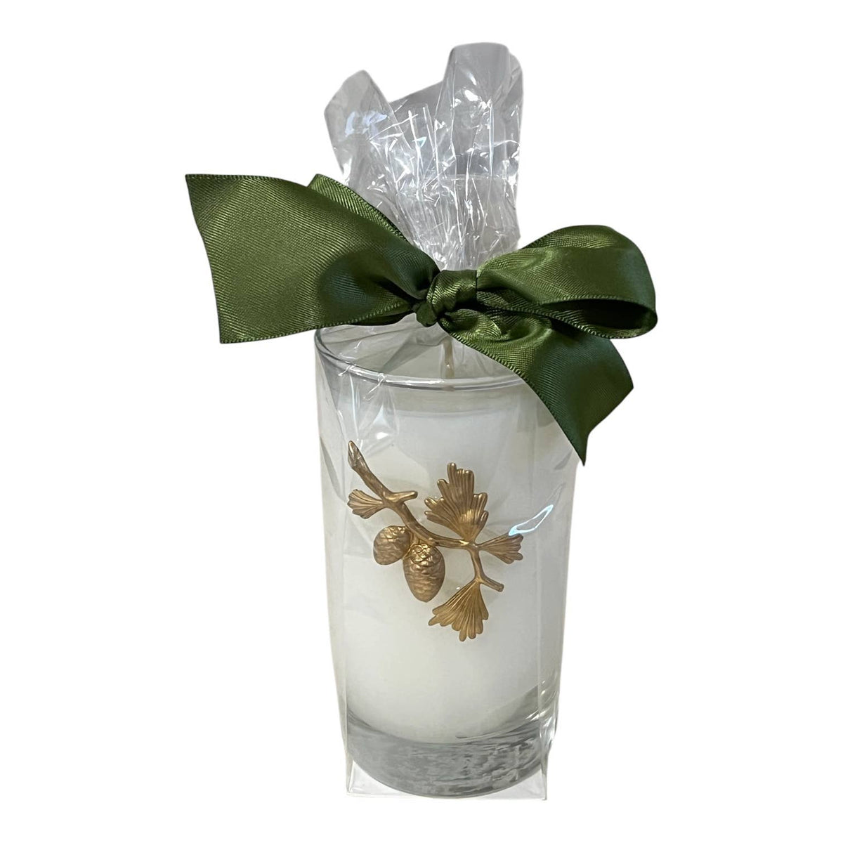 Candle Votive- Large Glass Pinecones on Branch
