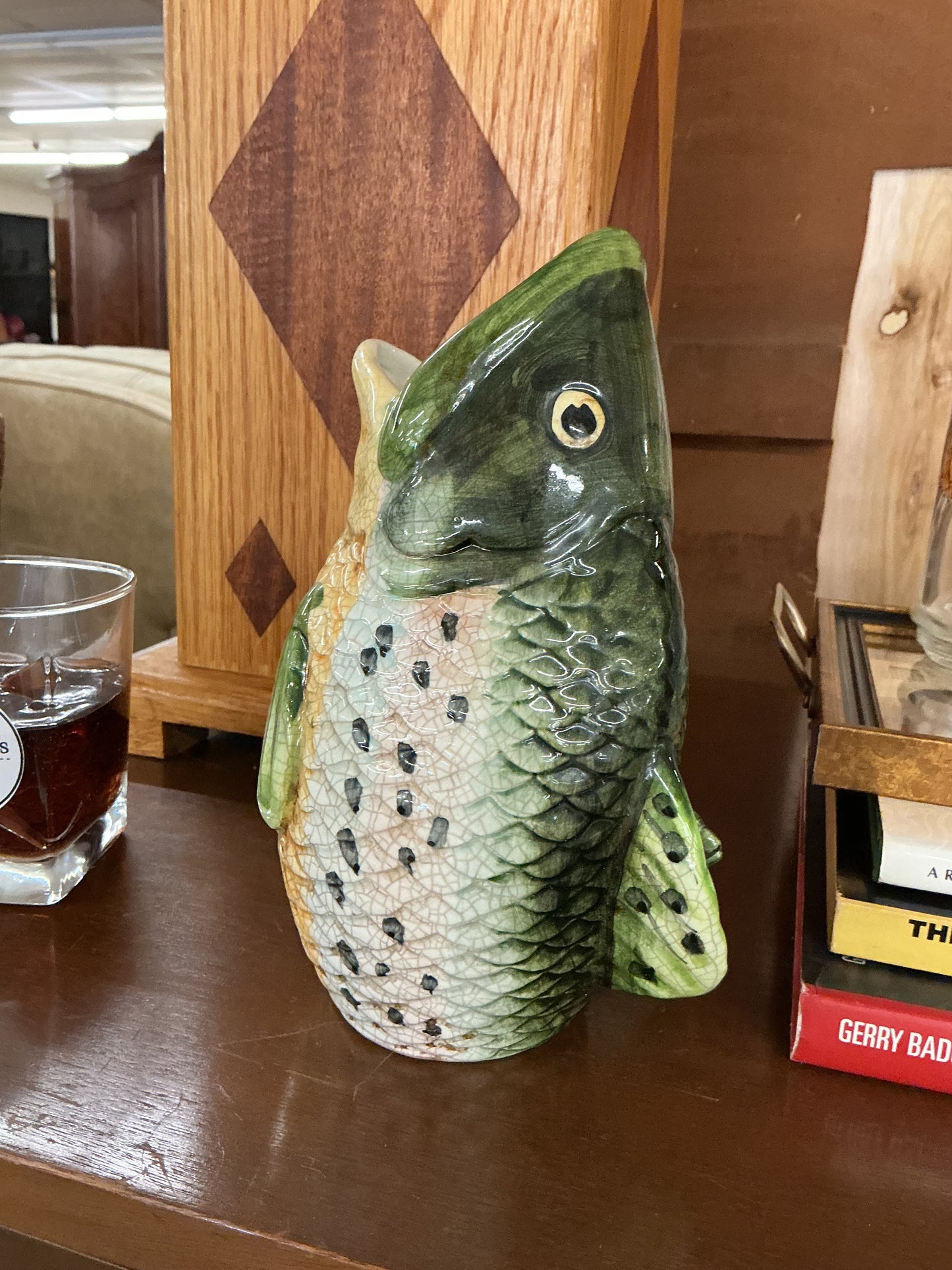 Vintage fish pitcher that doubles as the cutest statement piece.