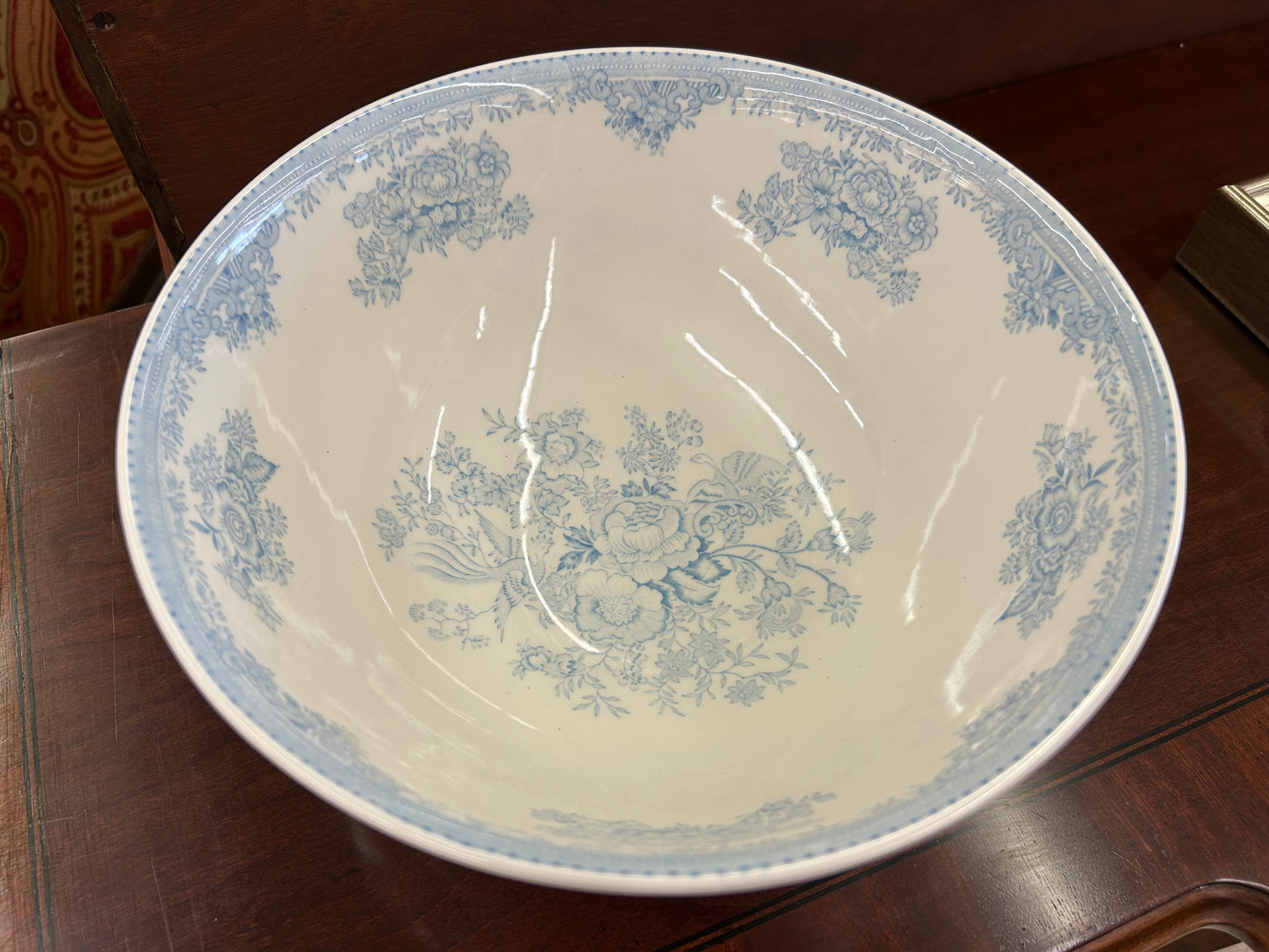 Burleigh “Asiatic Pheasants” Blue Transferware Bowl – Made in England
