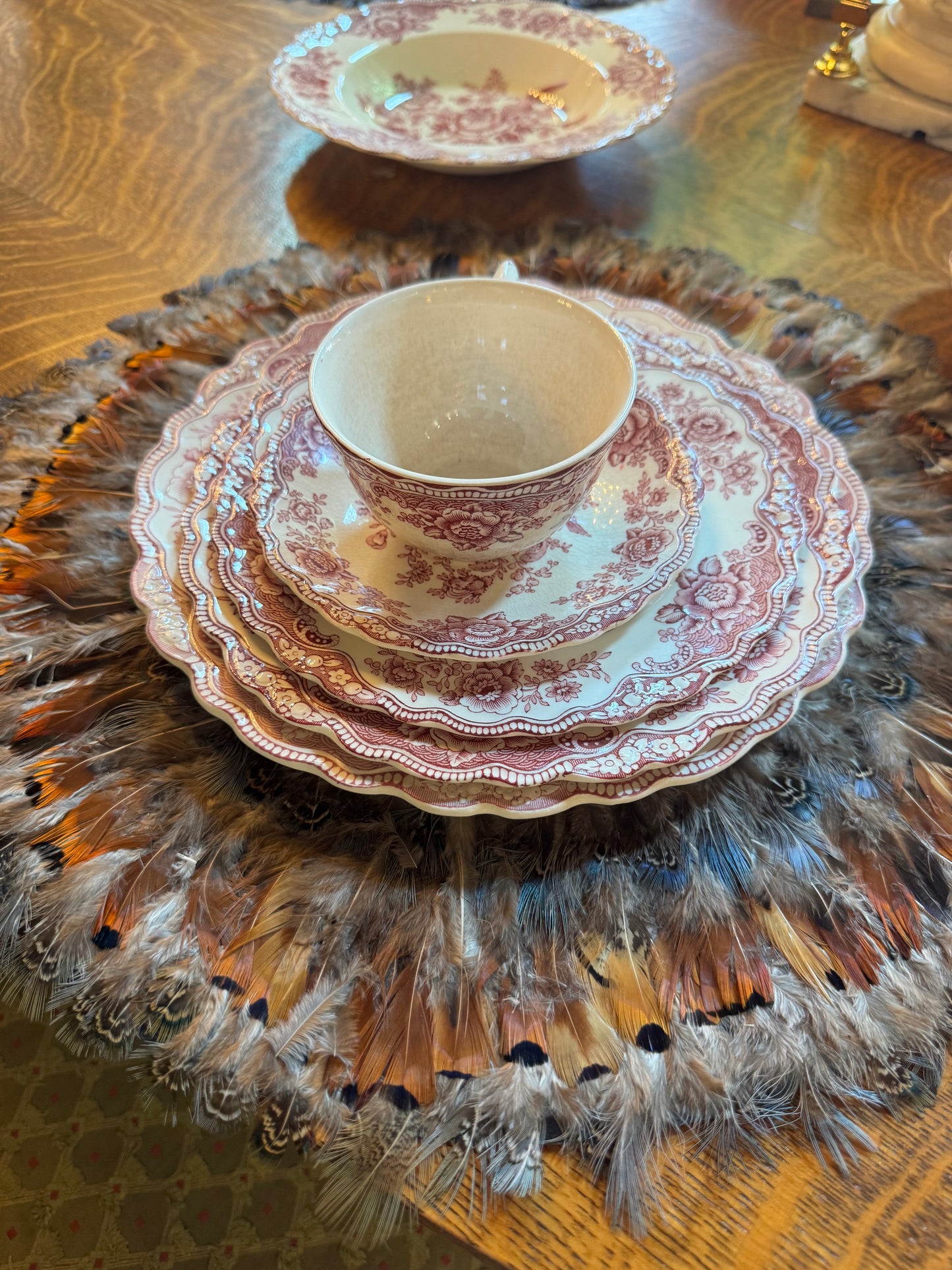Pheasant feather place mats