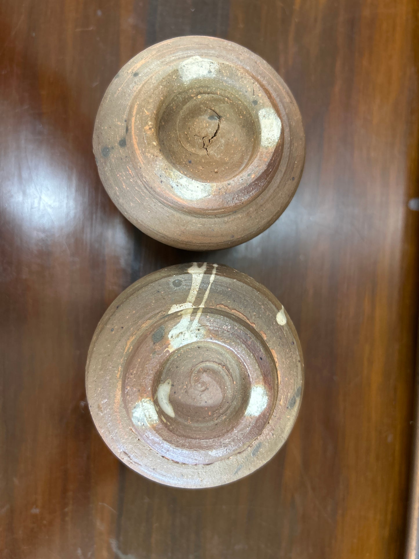 Pair of hand-thrown Kevin Crowe studio pottery cup