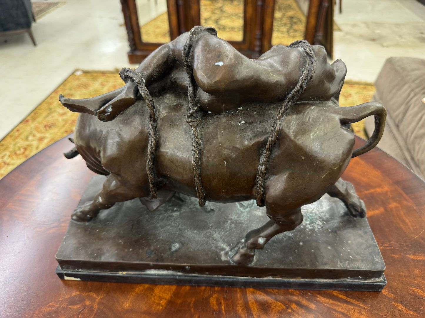 Large Bronze Sculpture of Europa and the Bull