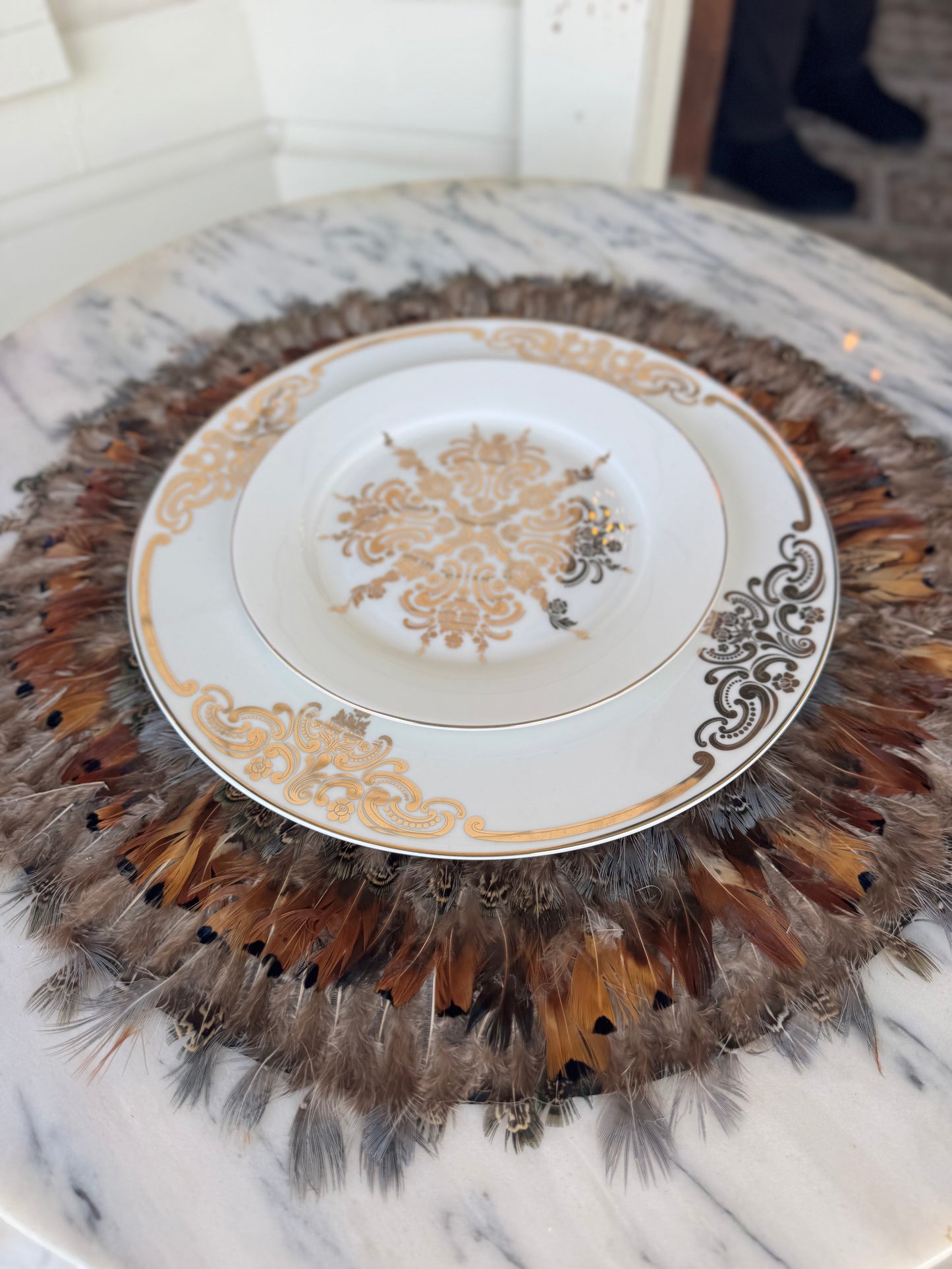 Pheasant feather place mats