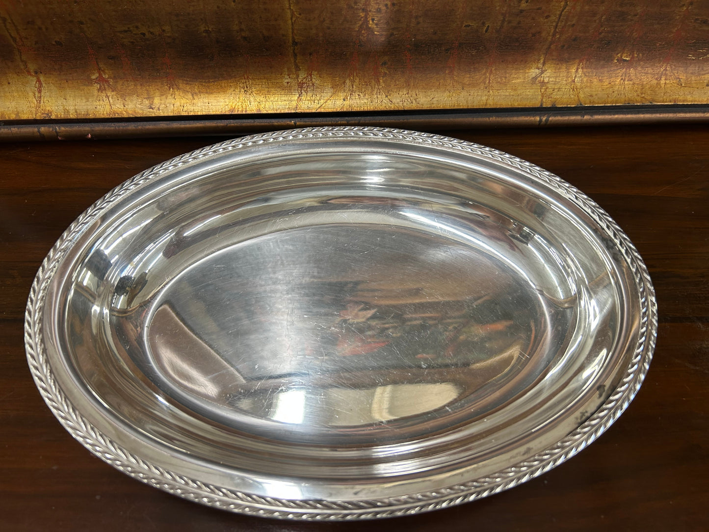 Vintage Silverplate Oval Serving Dish with Handles