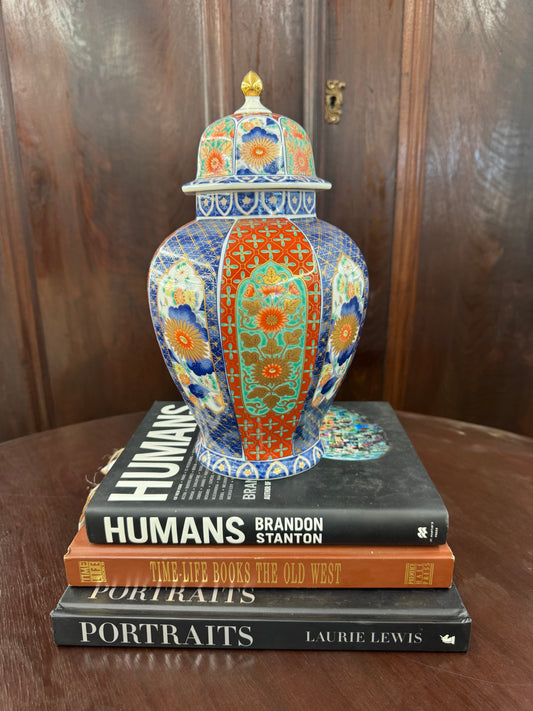 Vintage Japanese Imari-Style Porcelain Lidded Ginger Jar (OMC Japan)