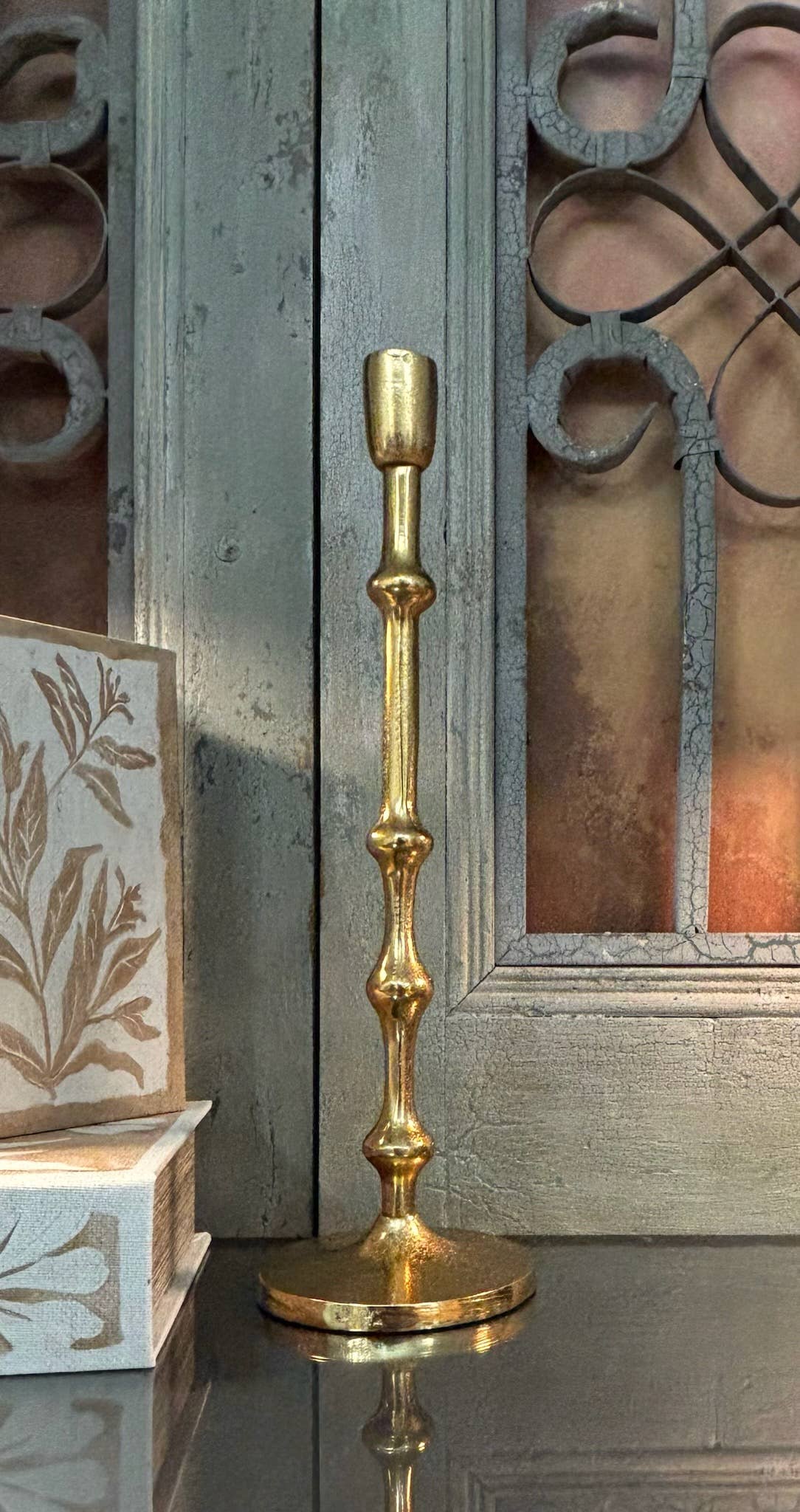 15.5"H GWEN GOLDEN CANDLESTICK