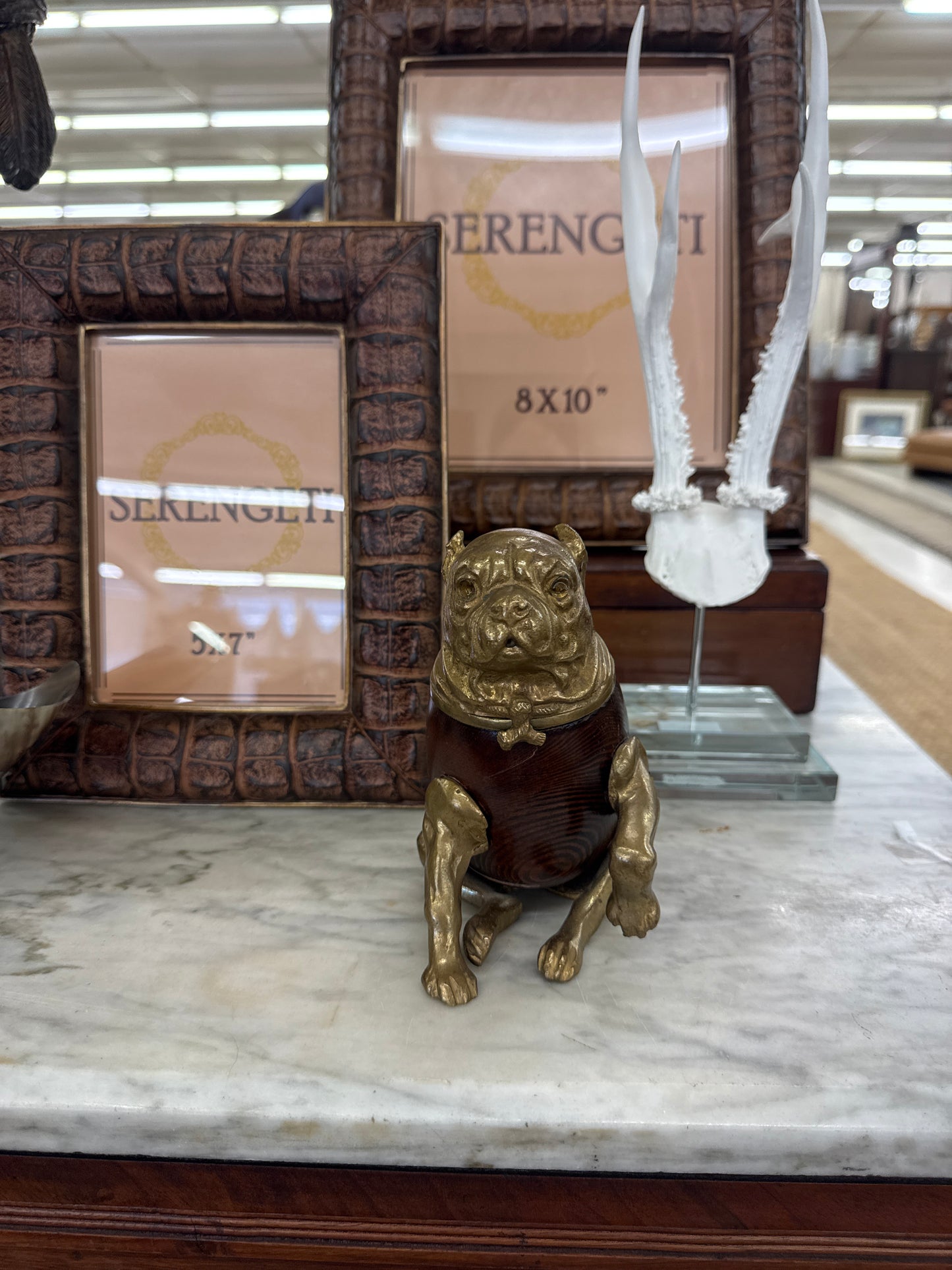 Victorian style bulldog inkwell