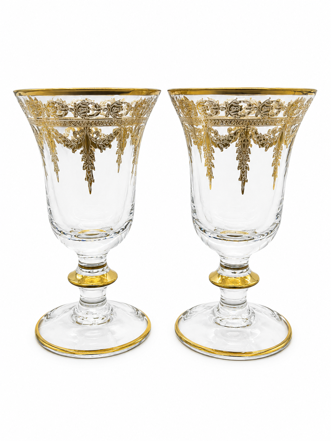 Arte Italica Hand-Blown Italian Gold Encrusted Wine Goblet