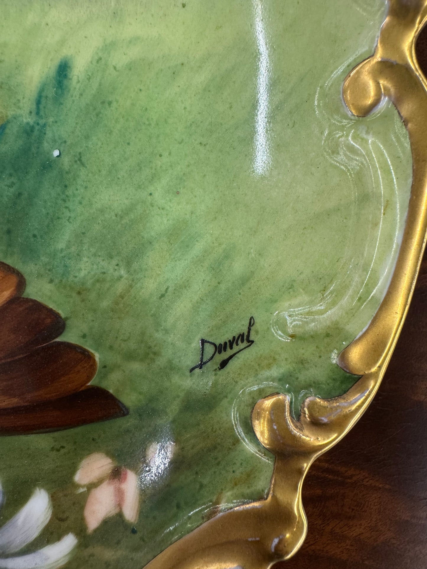 Antique Corone Limoges Hand-Painted Game Bird 13” Charger