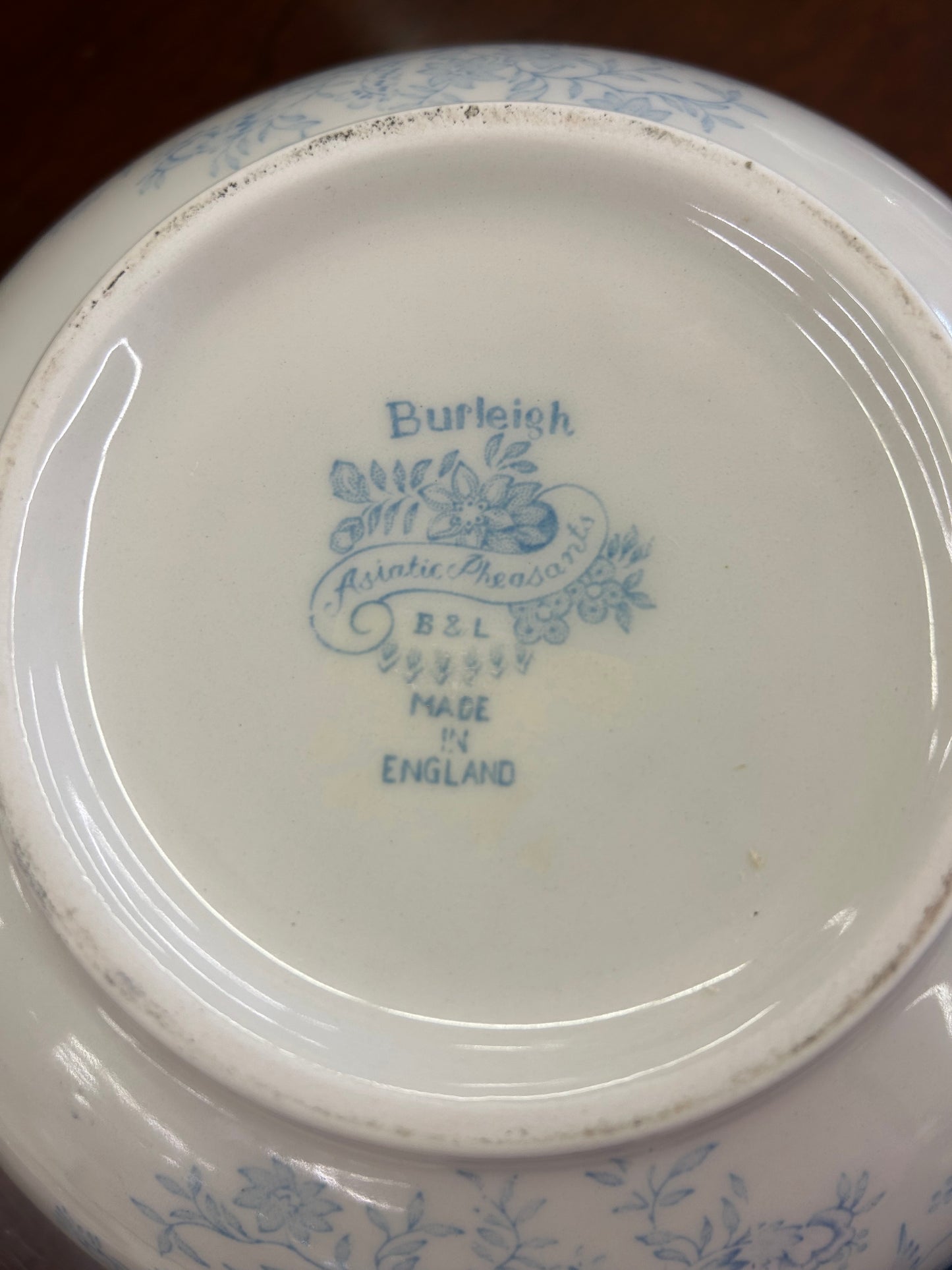 Burleigh “Asiatic Pheasants” Blue Transferware Bowl – Made in England