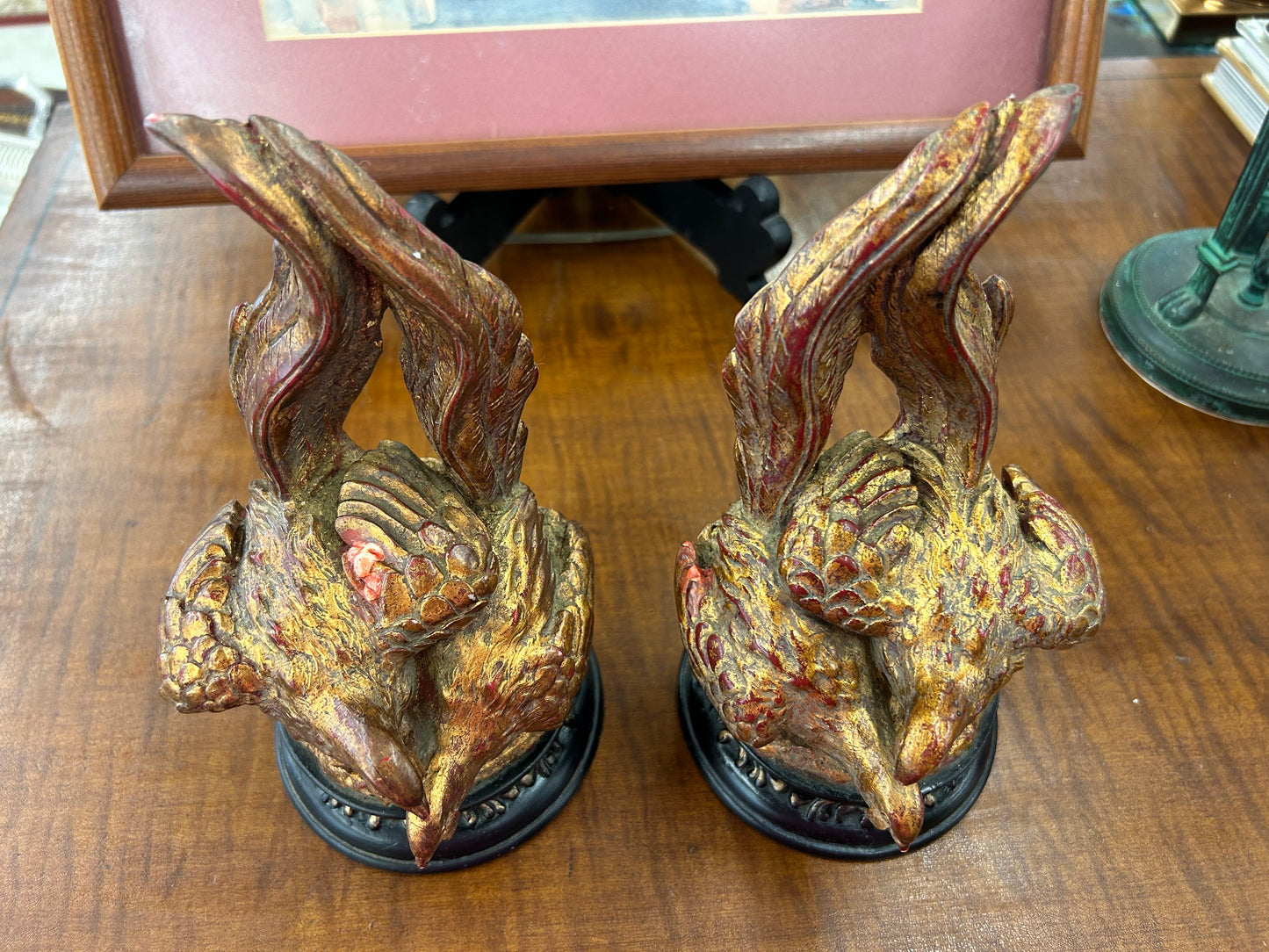 Vintage Style Gilt Pheasant Bookends – Pair