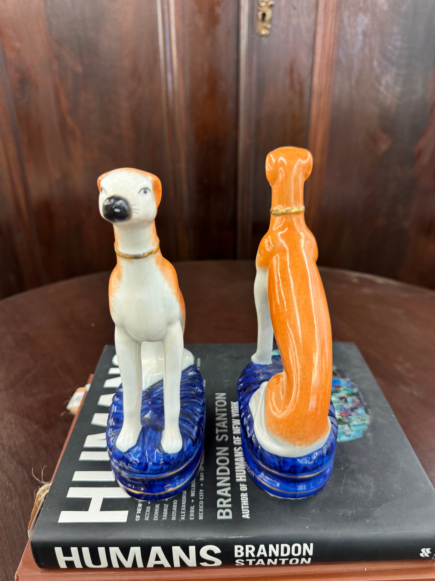 Pair of Vintage Porcelain Borzoi Figurines