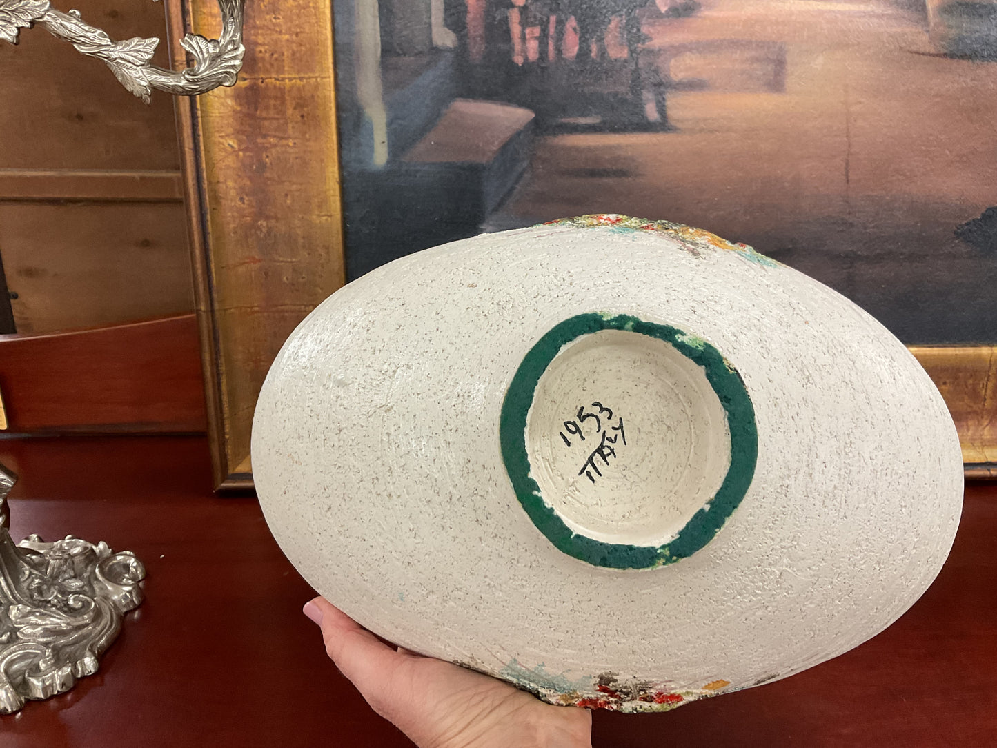 Vintage Mid-Century Atomic Art Pottery Bowl (1953)