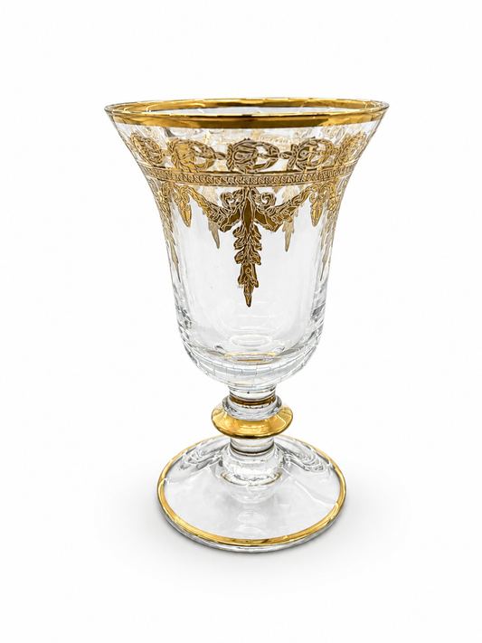 Arte Italica Hand-Blown Italian Gold Encrusted Wine Goblet