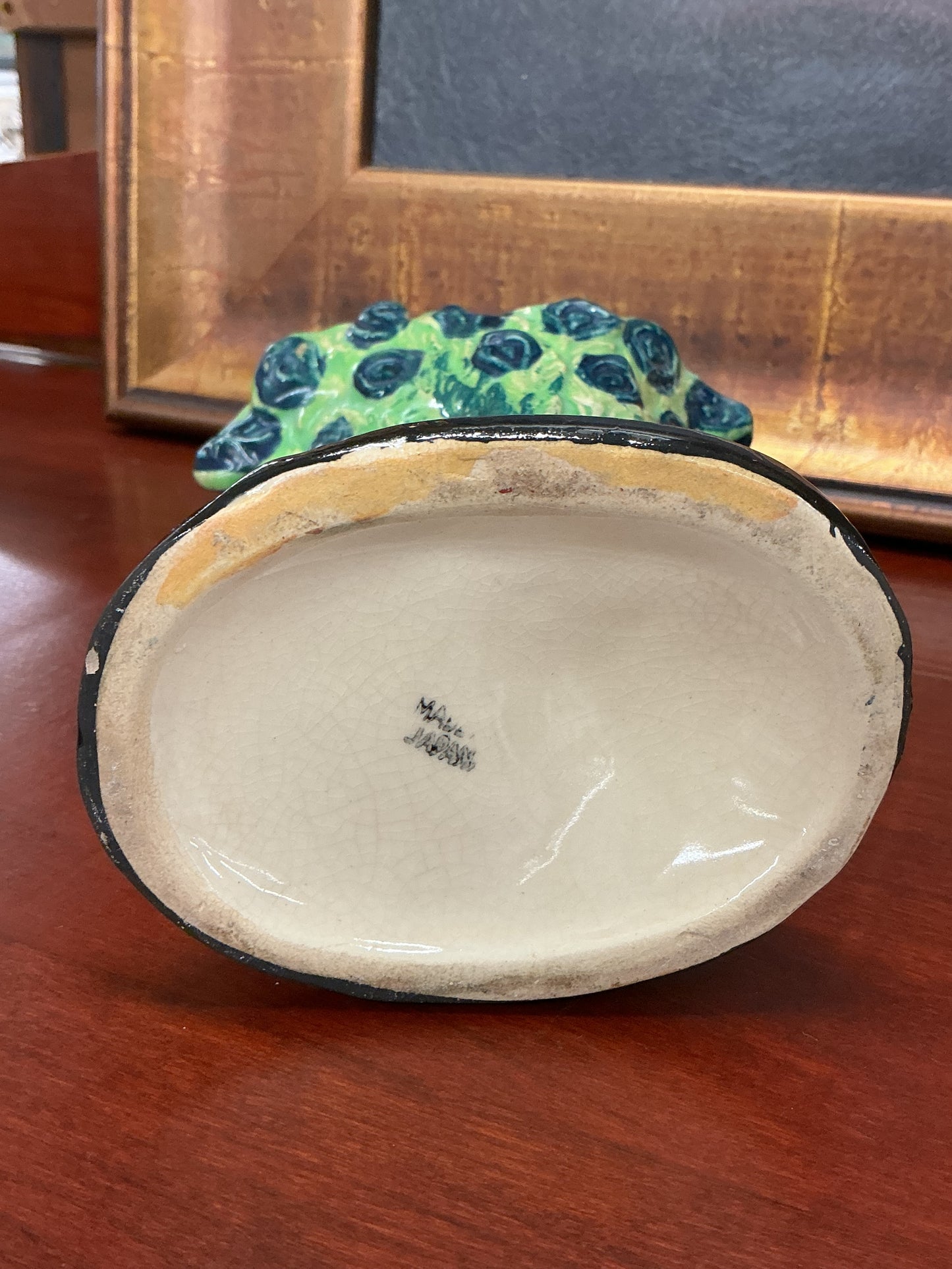 Vintage Japanese Majolica-Style Pheasant Vase (Made in Japan)