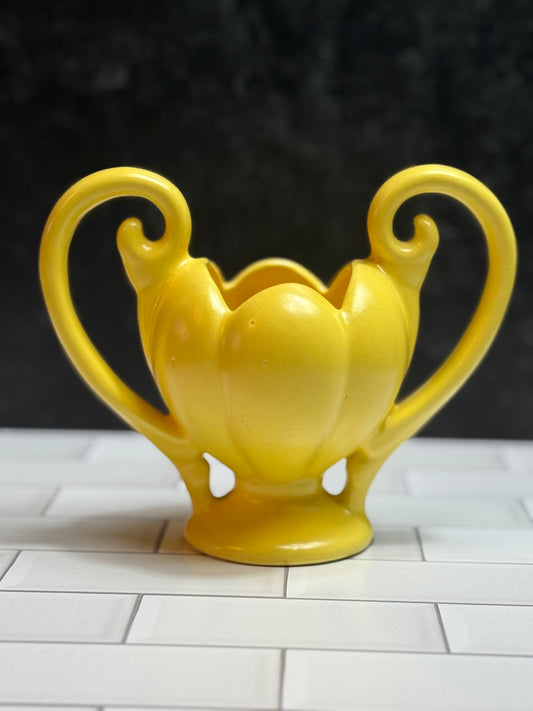 Camark Urn Planter Lateen Tulip Lotus Flower Double Handled Pottery Vase