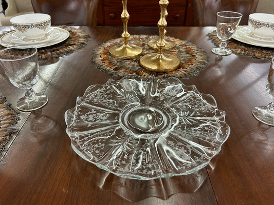 Beautiful vintage Fostoria ‘Rose’ etched crystal tray