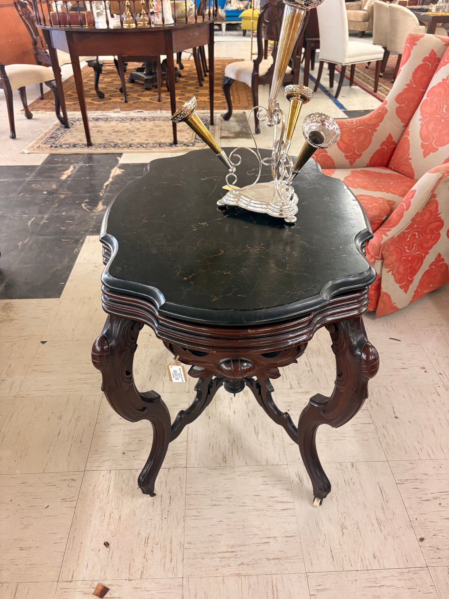 Black marble top table