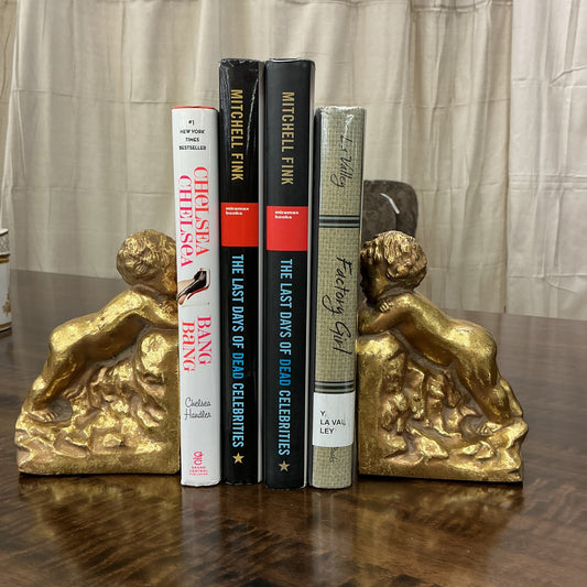 French Style Reclining Cherub Bookends