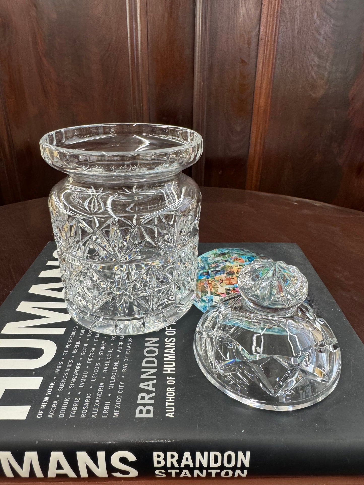 Vintage Cut Crystal Covered Jar